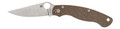 Spyderco Military 2 Folding Knife Brown Canvas Micarta Handle