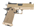 Tisas 1911 Carry 9 DS Comp NJG Exclusive V1C 9mm 4.25" 17+1 Optic Ready FDE