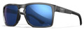 Wiley X Founder Captivate Blue Mirror Sunglasses with Crystal Gray Frame
