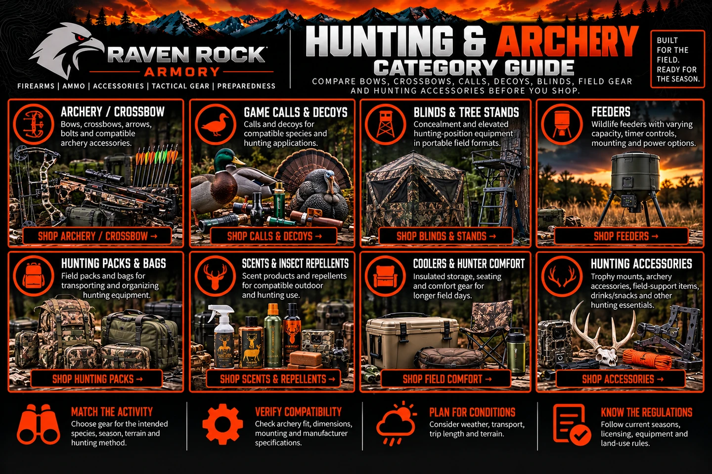 Hunting & Archery Gear | Bows, Crossbows, Blinds, Calls, Decoys & Field Gear | Raven Rock Armory