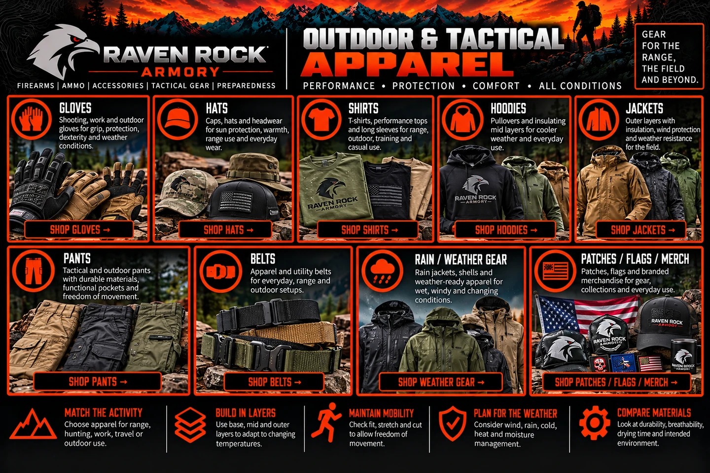 Outdoor & Tactical Apparel | Gloves, Jackets, Hats & Field Clothing | Raven Rock Armory