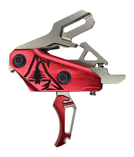 Rise Armament T35SR AR Trigger with Silver and Red Finish