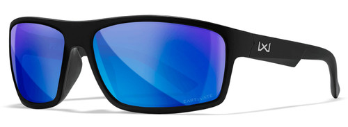 Wiley X Peak XL Captivate Blue Mirror and Matte Black Sunglasses