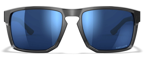 Wiley X Founder Captivate Blue Mirror Sunglasses with Crystal Gray Frame