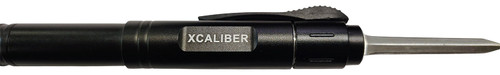 XCaliber Knife Company Pen Knife 1.70 Inch Dagger Blade Stainless Steel Black Aluminum Handle