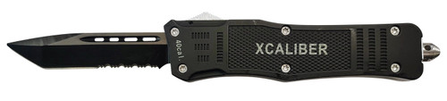 XCaliber Knife Company 40 Cal Large OTF Tanto Knife with Part Serrated Blade