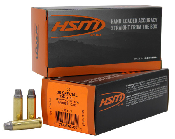 HSM 382N 38 Special 158 Grain SWC Target Load Ammunition