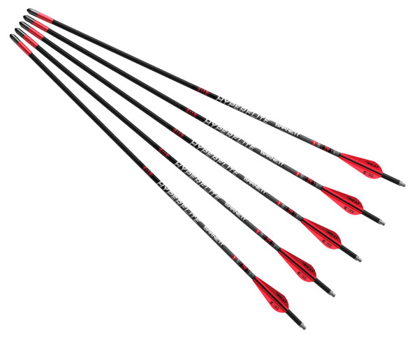 Barnett Outdoors Hyperflite 22 Inch Archery Arrows 5-Pack Red and White