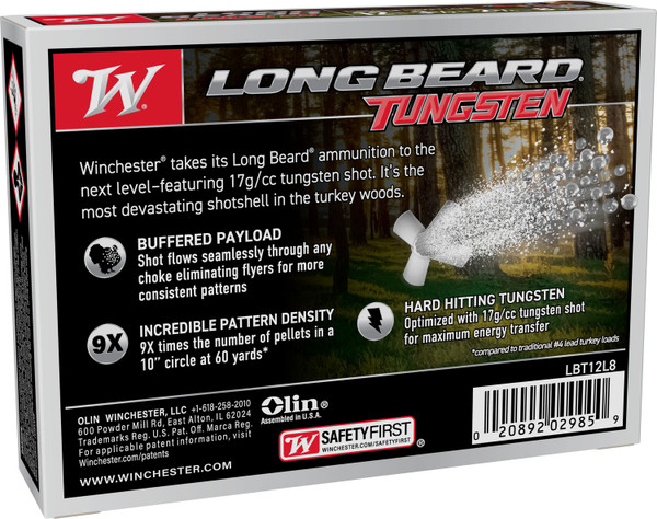 Winchester Ammo LBT12L8 12 Gauge 3.5 Inch #8 Longbeard TS17 Shotgun Ammunition 5/10