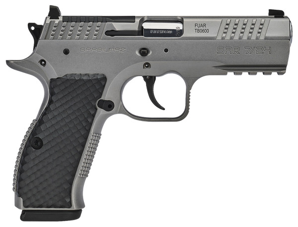 Sar USA SAR7/24 9mm Full Size Pistol with 4.4-Inch Barrel, 17+1 Capacity, Matte Stainless Finish