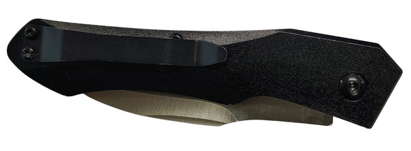 XCaliber Knife Company Switch Blade Folding Sheepsfoot Knife with D2 Steel Blade and Black Aluminum Handle