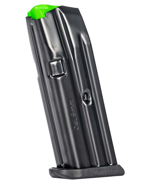 MEC-GAR MG G191000A Glock 19 9mm Luger 10-Round Magazine with Anti-Friction Coating and Green Polymer Follower