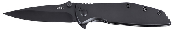 Columbia River CRKT 7600K Slag EDC Folding Knife with D2 Steel Blade and Black Stainless Steel Handle