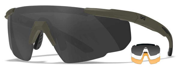 Wiley X Saber Advanced Shooting Glasses with Gray, Clear, Rust, and ODG Lenses