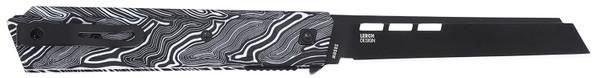 Columbia River Zephyr CRKT 3850W Sheepsfoot Pocket Knife with 3.22" 14C28N Steel Blade and Marbled Black & White G10 Handle