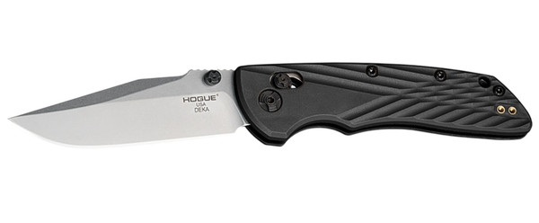 Hogue Deka 3.25 Inch Clip Point Blade Tumble G10 Black Folding Knife