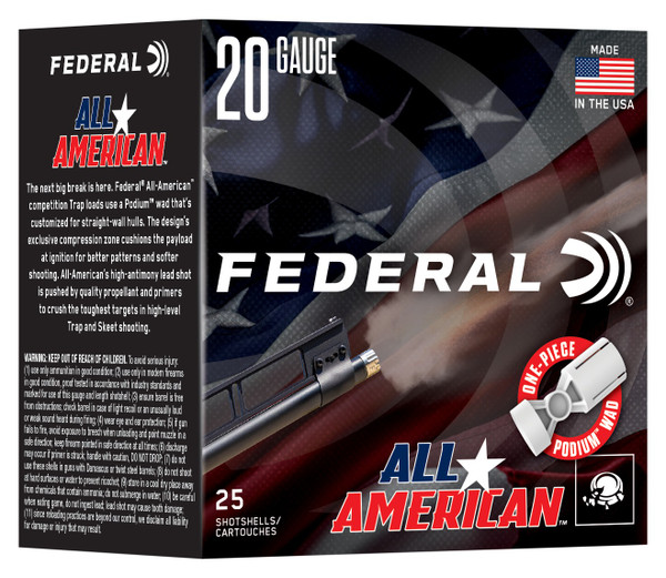 Federal FAA207.5 20 Gauge 2.50 Inch 7/8 Oz 7.5 Shot Shotgun Ammunition