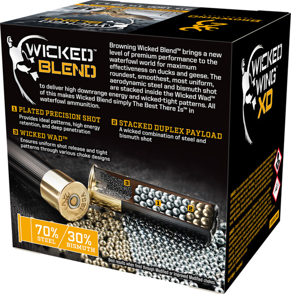 Browning Ammo B193431240 12 Gauge Waterfowl Shotshell 1-1/2 oz BB/1BI 1500 fps