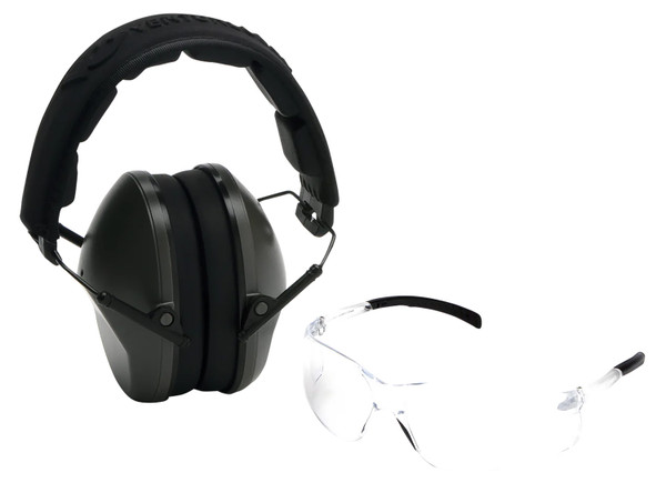 Pyramex VGCOMBO310 Clear Lens Earmuff and Glasses Combo Kit