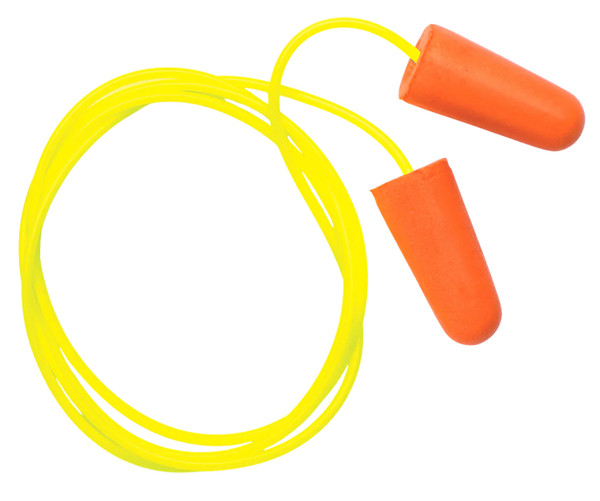 Pyramex DP1001 Corded Foam Ear Plugs 32 dB NRR Yellow/Orange 100 Pairs