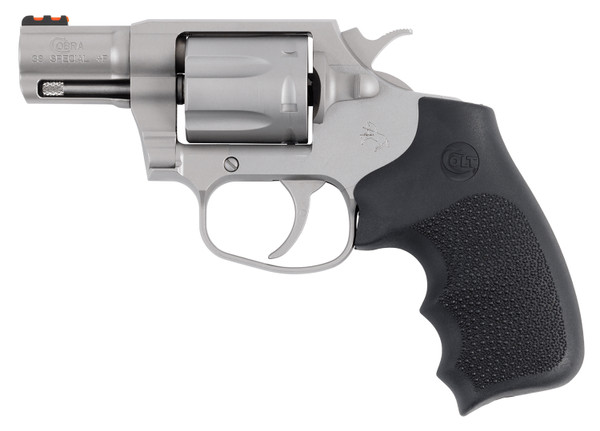 Colt Mfg Cobra Model COBRASM2RFO 38 Special +P Revolver with 2-inch Matte Stainless Barrel and Black Hogue Overmolded Grips