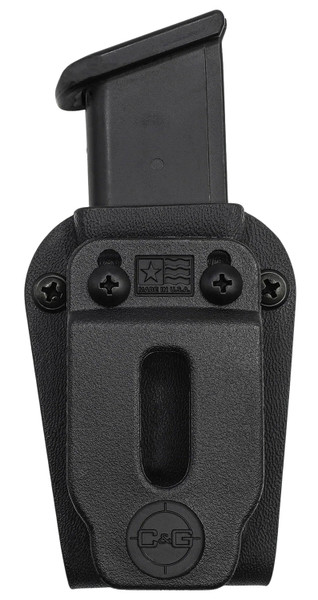 C&G Holsters Universal Single Stack Magazine Pouch with Belt Clip Black Kydex