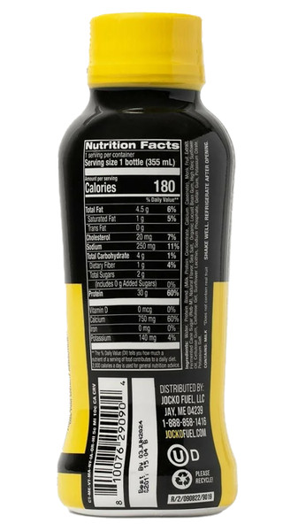 JOCKO FUEL Molk RTD Banana Protein 12 Pack 30g Grass-Fed Protein No Added Sugar