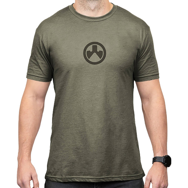 Magpul Industries MAG1115-317-M Icon Logo Olive Drab Heather Cotton-Polyester Short Sleeve T-Shirt Medium