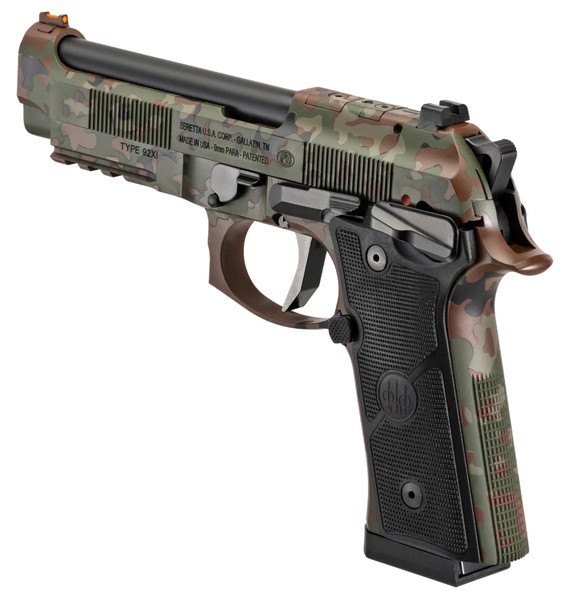 Beretta USA 92XI Combat Series 9mm Luger Single Action Pistol with Flecktarn Camo Cerakote Finish