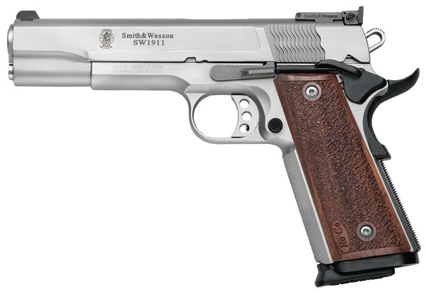 Smith & Wesson M1911 Performance Center 9mm Pistol with 5-inch Stainless Steel Barrel and Adjustable Sights