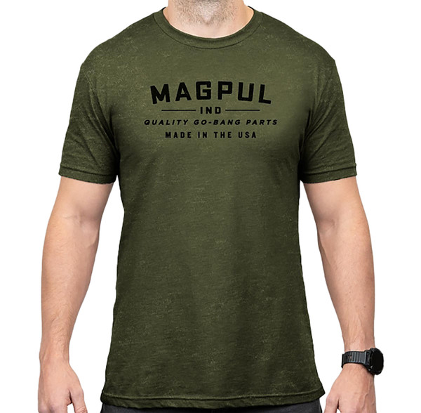 Magpul Industries Corp MAG1112-317-2XL Go Bang CVC T-Shirt 2XL OD Green Cotton Polyester