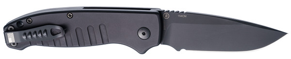 Hogue Ballista I 3.5-inch Automatic Drop Point Knife with 154CM Blade and Matte Black Aluminum Handle