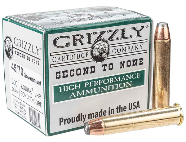 Grizzly Ammo GC45/703 45-70 Government Jacketed Hollow Point Ammo 300 Grain for Big Game