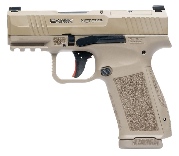 Canik Mete MC9L Flat Dark Earth 9mm Semi-Auto Micro-Compact Pistol with 10 Round Capacity