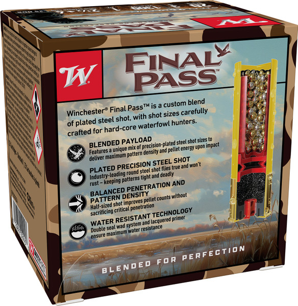 Winchester Ammo FP203254 Final Pass 20 Gauge 3 Inch 1 Oz 2.5/4 Shot Shotshells, 25 Rounds Per Box