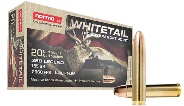 Norma Ammunition 350 Legend 155-Grain Soft Point Whitetail Cartridge