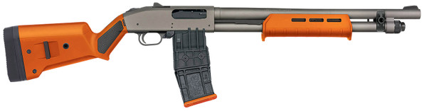 Mossberg 590M 12 Gauge Shotgun with Magpul SGA Orange Stock and 18.5-Inch Tungsten Gray Cerakote Barrel