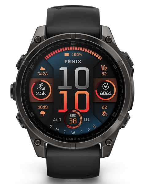 Garmin Fenix 8 47mm AMOLED Smartwatch with Gray Silicone Band