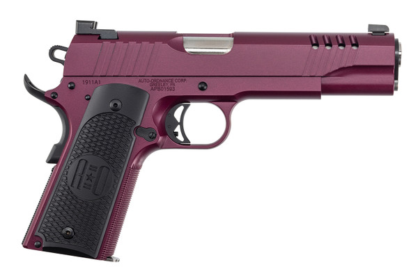 Auto Ordnance 1911TCAC9 45 ACP 5-Inch Stainless Steel Pistol with Black Cherry Cerakote Finish