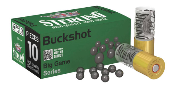 Global Ordnance Sterling 12 Gauge 2.75 Inch OO Buckshot - 10 Rounds