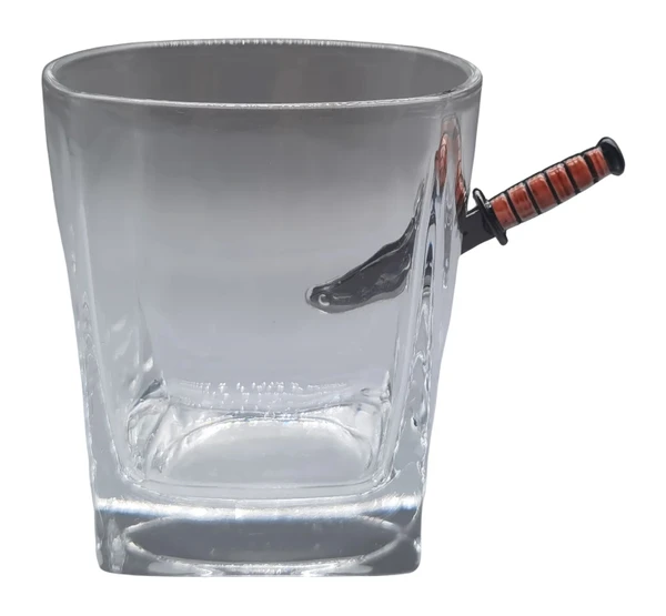 S&W Pepper Spray CAMP CBG-LMS-USMC LMS Knife Whiskey Glass