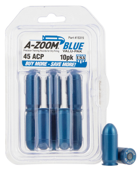 A-Zoom Blue Snap Caps for 45 ACP - Dummy Training Rounds, 10 Pack