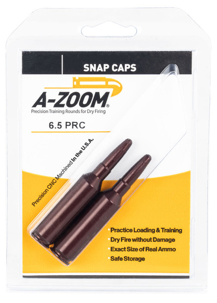 A-Zoom Snap Cap for 6.5 PRC, Precision Aluminum Training Rounds, 2-Pack