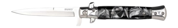 Rynoblade Knives RUK0184BP 4-Inch Black Pearl Acrylic Folding Knife