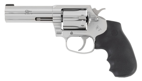 Colt Mfg Cobra 38 Special +P Revolver with 4-Inch Stainless Steel Barrel and Black Hogue Overmolded Grip
