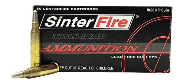 Sinterfire 223 Remington Ammo - 55 Grain Lead-Free Flat Nose, Box of 50