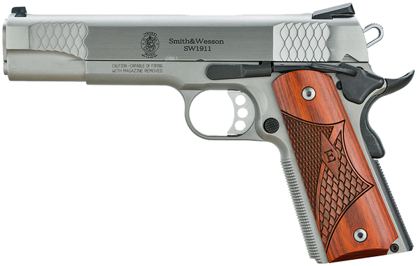 Smith & Wesson 1911 E-Series .45 ACP Pistol – 5" Stainless | Serrated Fram