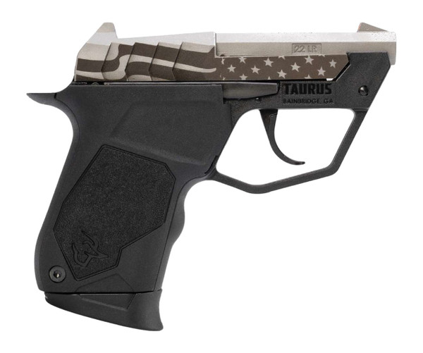 Taurus 1-22TUC139-USFLAG 22 LR 2.5 Inch Double Action Pistol with Tip-Up Barrel and Black Finish