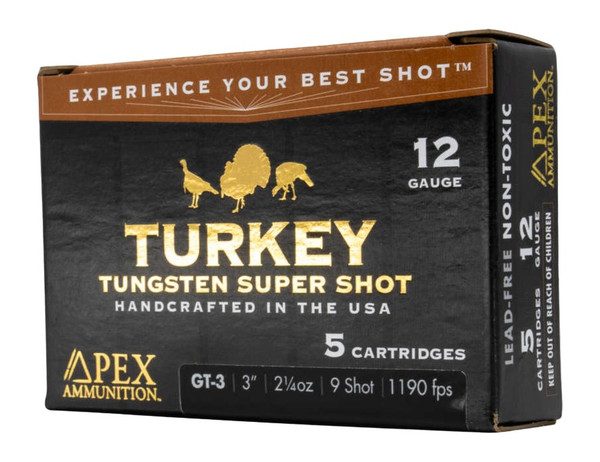 APEX Ammunition STH-3 12 Gauge 3-Inch Shotshells with 2-1/4 Ounce Load, 7.5 and 9 Shot, 5 or 10 Rounds per Box