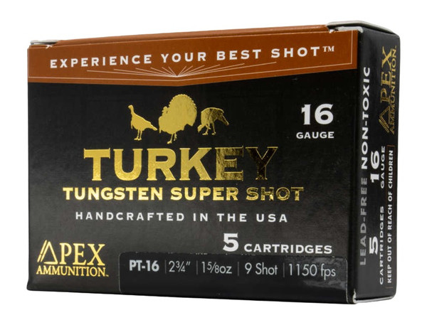 APEX Ammunition PT16-9 16-Gauge Shotshells, 1-5/8 Inch, 9 Pellets, 5/10 Box
